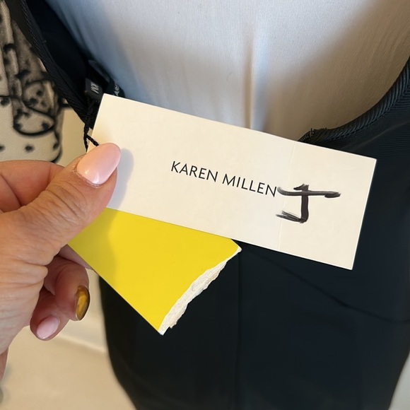 Karen Millen Black Mesh Swiss Dot Sleeve Dress - Picture 5 of 10